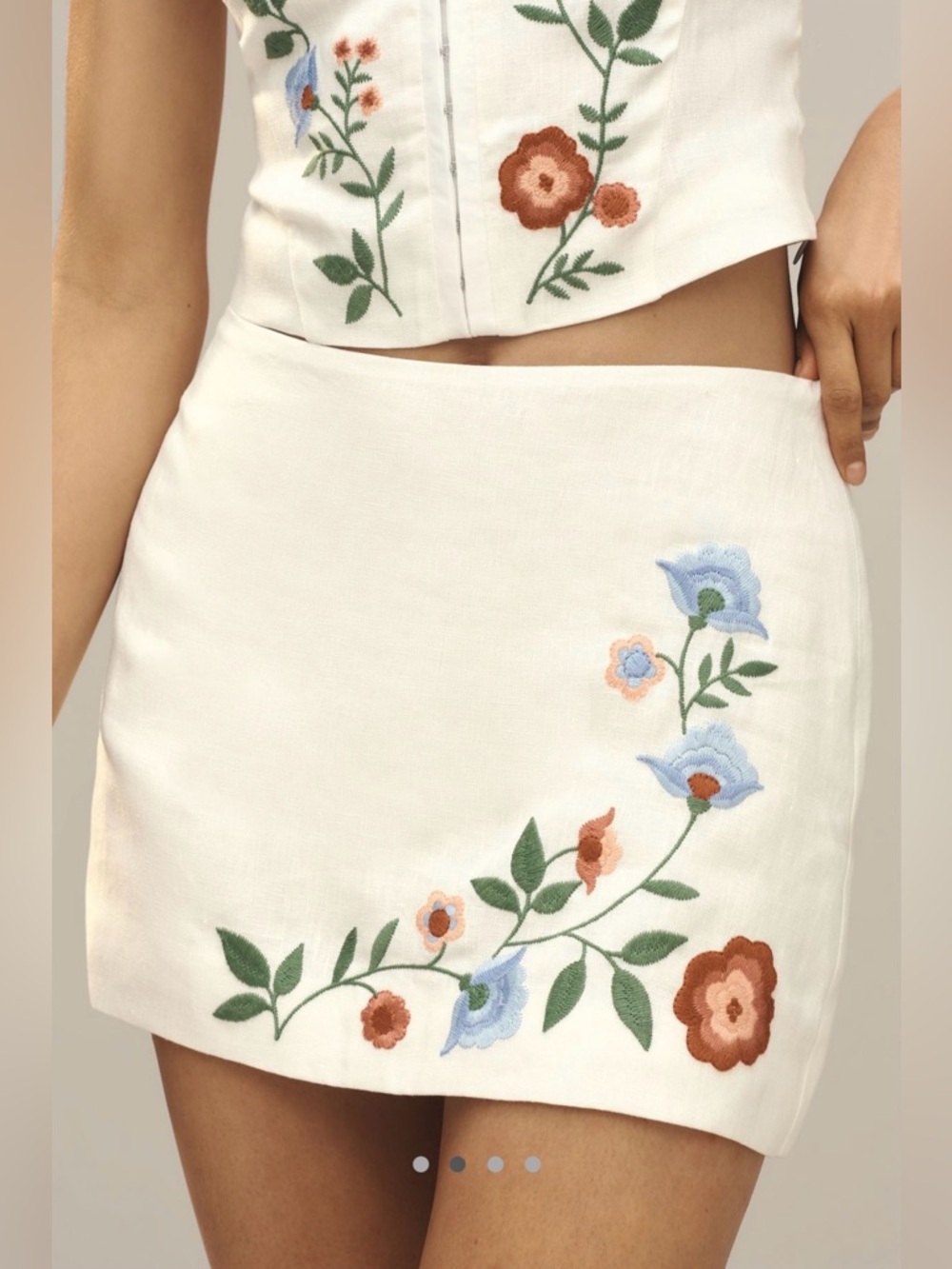 Reformation Ren Linen Mini Skirt NWT - Picture 2 of 8